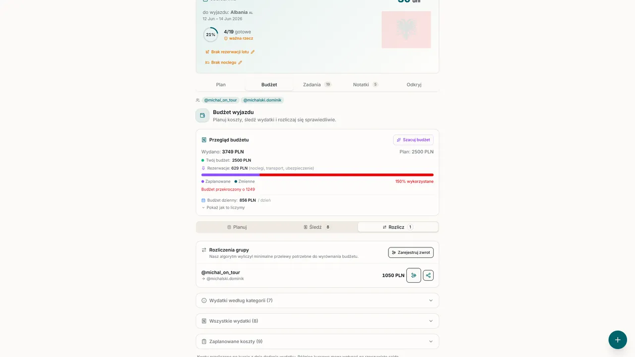Wspólny budżet — Planuj koszty, śledź wydatki i rozliczaj się automatycznie.